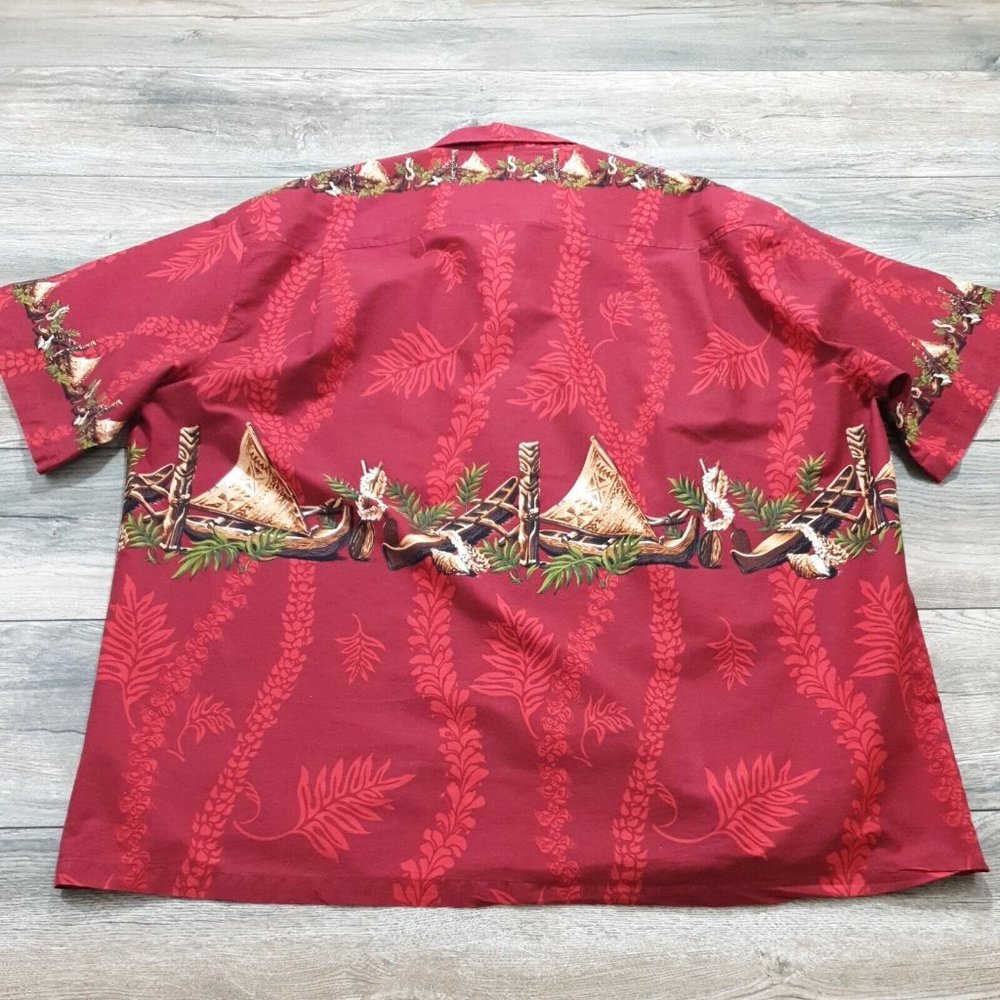 Winnie Fashion Mens 3XL Short Sleeve Shirt Hawaiian Vacation Party Shirt Canoe - Picture 6 of 8